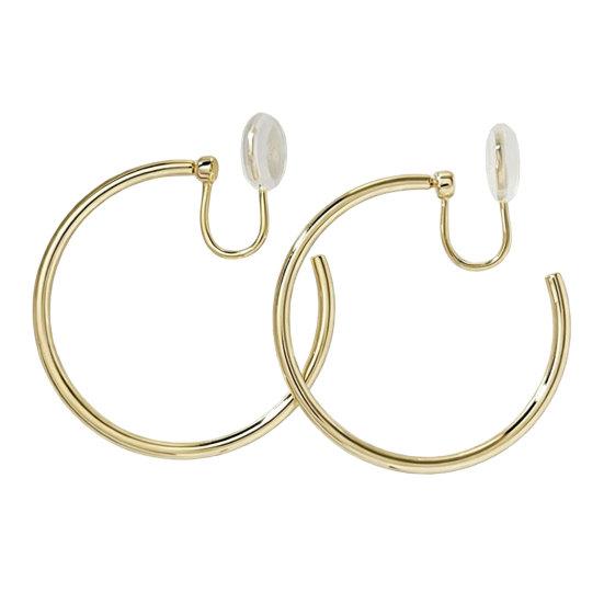 1 Pair Clip Hoop Earrings for Women, Large Chunky Circle Hoop Earring, Minimalist Coil Non Pierced Ear Clips S