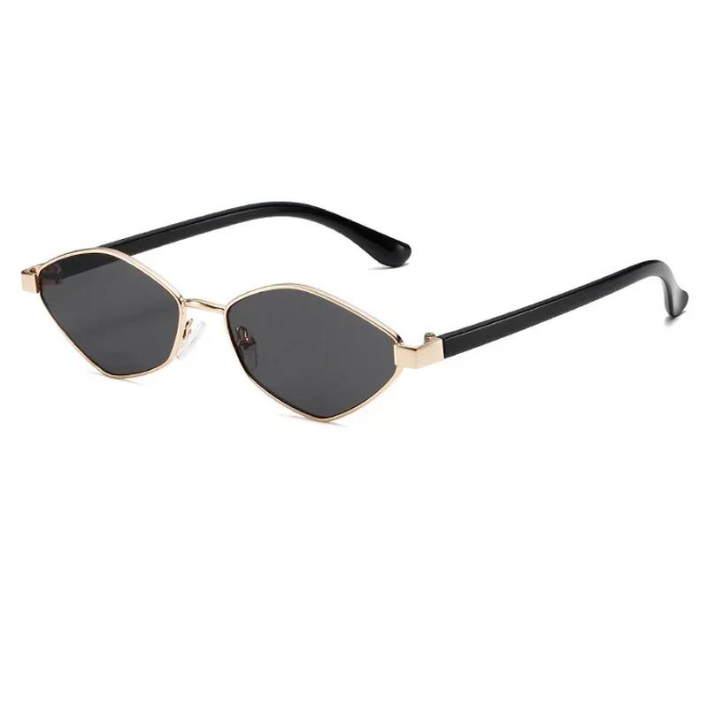 Neutral New Fashion Metal Frame Cat Eye Sunglasses Women Retro Luxury Polygonal Sunglasses Outdoor Driving Travel Sunglasses