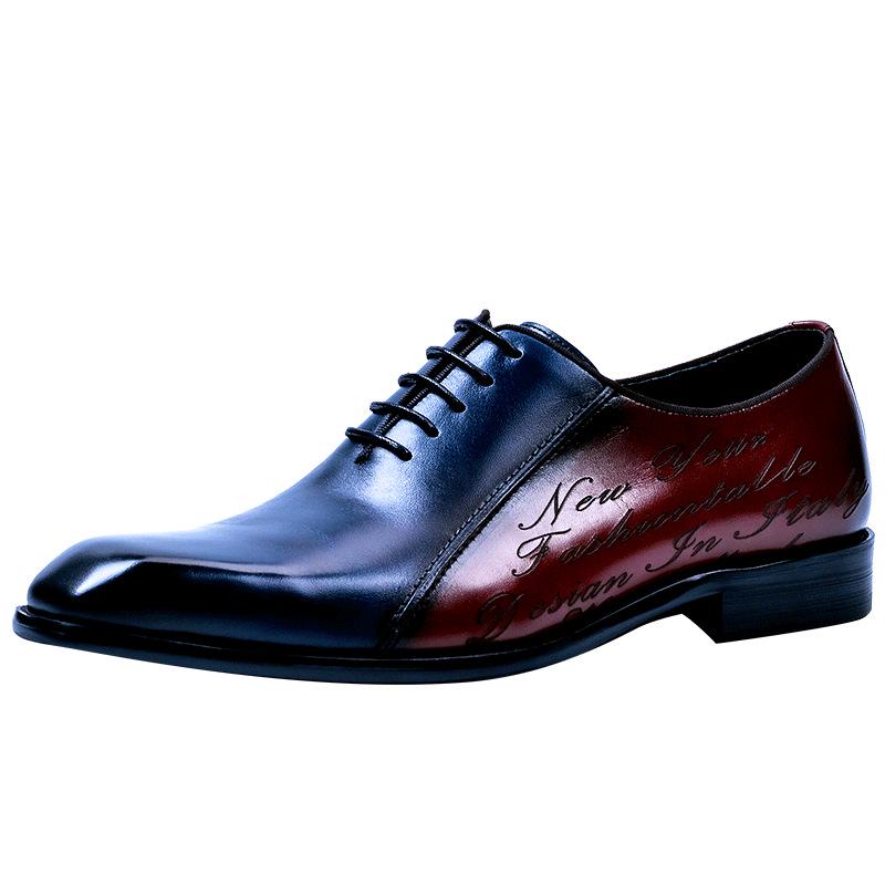 Fashion Handmade Office Shoes Vintage Design Oxford Men Dress Shoes Formal Business Lace-up Full Grain Real Leather Shoes for Men