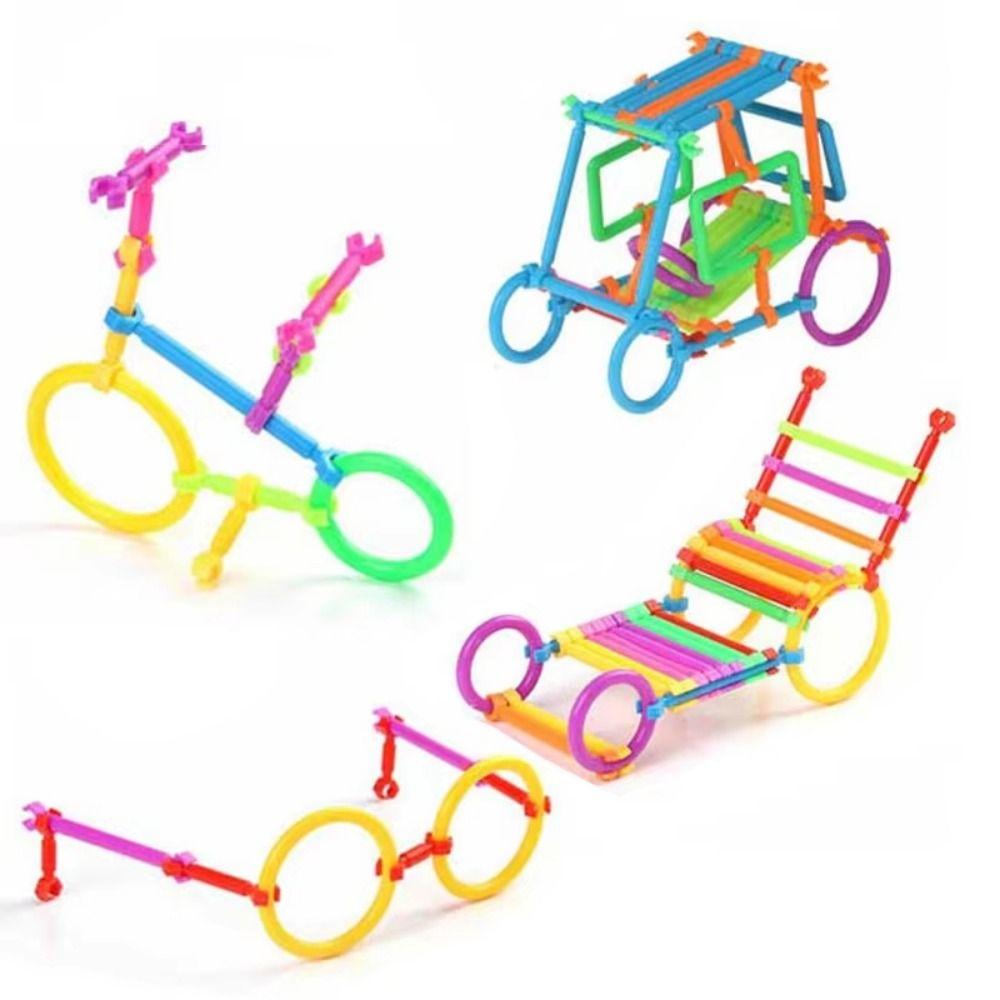 300/500/800/1000/1200Pcs Plastic 3D Building Blocks Stick Building Blocks  Children Education