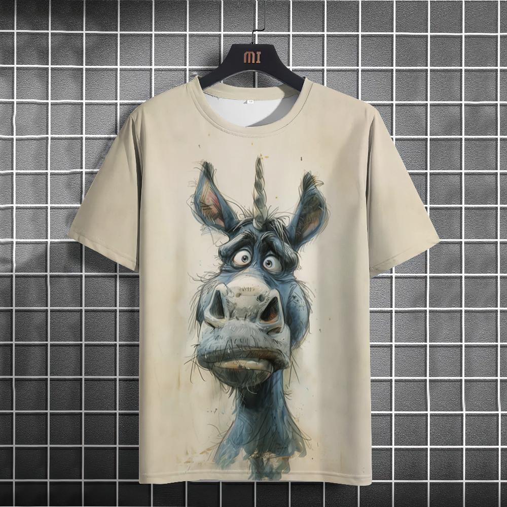 Summer Funny Animal T-Shirt For Men Graphic 3D Printed Men's T-shirt Casual Short Sleeve Tees Oversized Men’s Clothing Tops