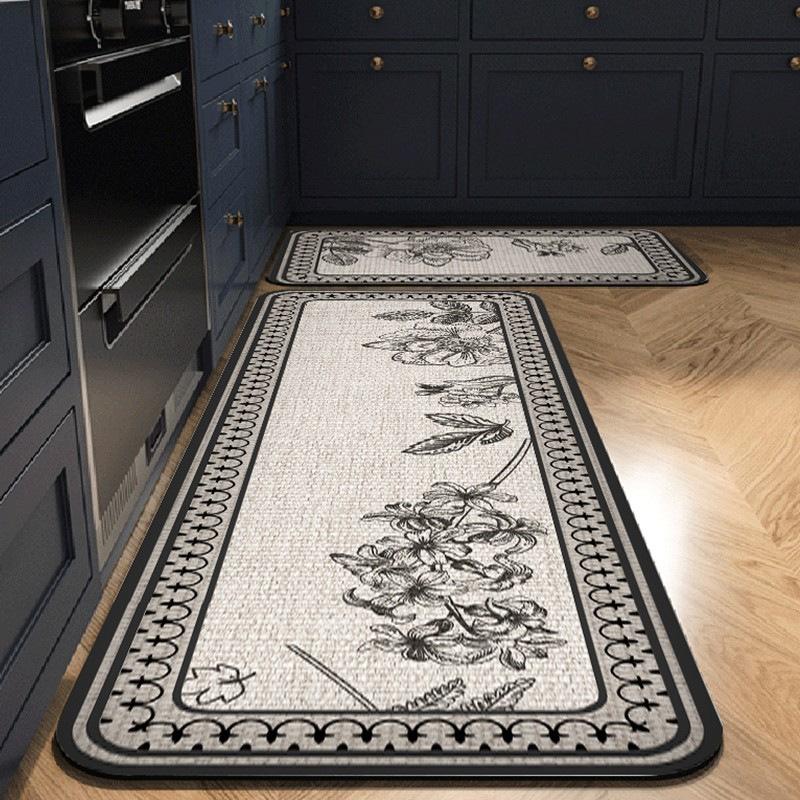 Kitchen Floor Mat Bedroom Living Room Long Bedside Hallway Hallway Soft Washable Carpet Non-slip Bathroom Entrance Doormat Tapis
