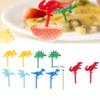 10 Pcs Cartoon Fruit Fork Cute Dinosaur Cupcake Top Decoration Food Appetizer Toothpicks , Bento Box Accessories Cocktail Picks