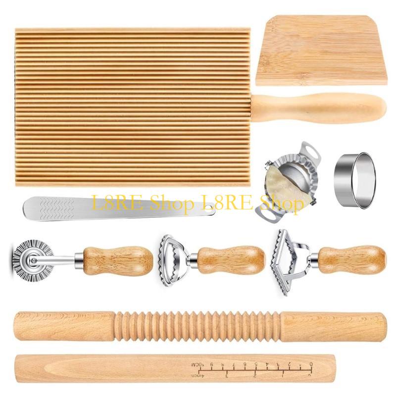 L8RE Multifuntional Pastas Making Essentials Rolling Pin and Dough Cutter