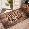 "Home Sweet Home" Rustic Wood Grain Welcome Mat - Non-Slip, Machine Washable Flannel Mat for Indoor/Outdoor Use Home Decor