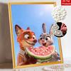 Disney DIY Pearl Art Painting Zootopia Nick and Judy Home Wall Decoration Pearl Gem Painting Pictures Crafts Home Decoration