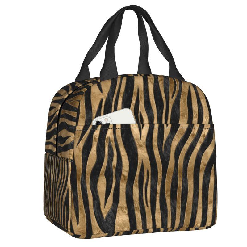 Borse Termiche Pranzo con Stampa Leopardo per Donne Pelle Animale Riutilizzabile Cooler Termico Cibo Pranzo Scatola Pranzo Lavoro Scuola Viaggio