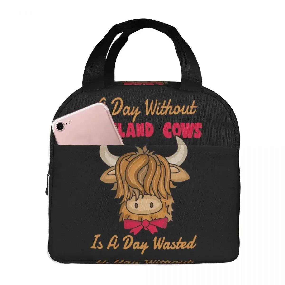 Team Ginger Scottish Highland Cow Insulated Lunch Bag for Women Children Portable Food Boxes Thermal Lunch Box Tote One Size