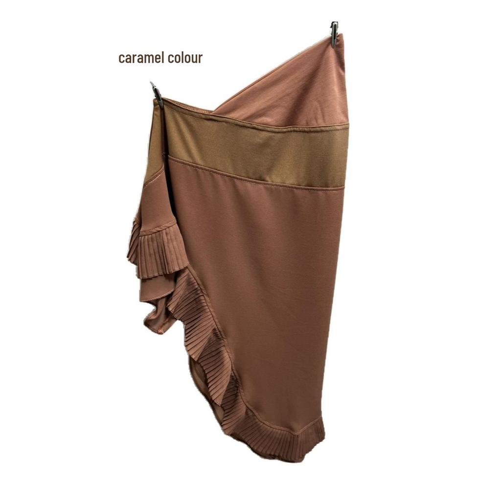 Muslim Women's Double Layer Chiffon Hijab - Pleated Edge Color Block Pullover