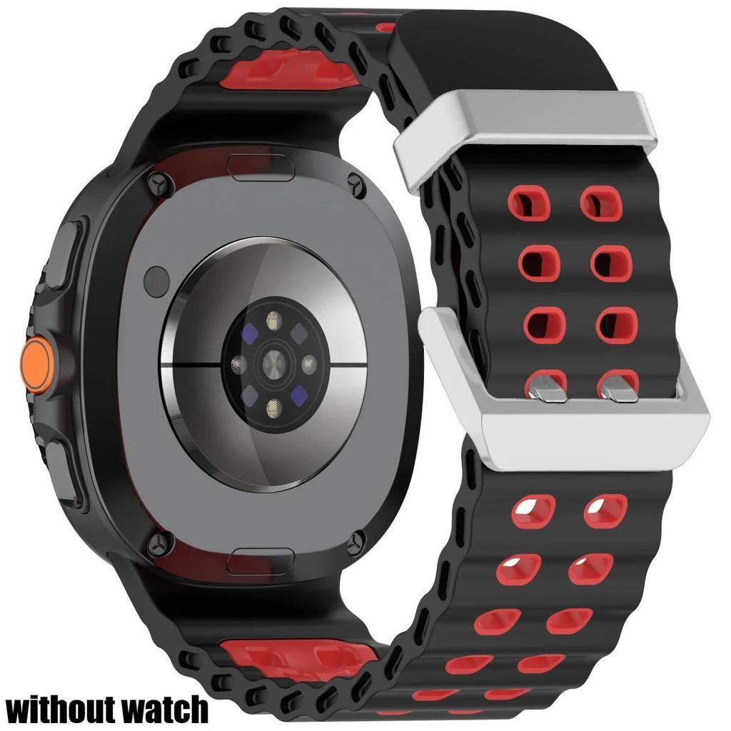 Marine Band for Samsung Galaxy Watch 8/8 Classic Ocean Strap Two-tone Silicone Band for Galaxy Watch 8 40 44mm Sport Bracelet