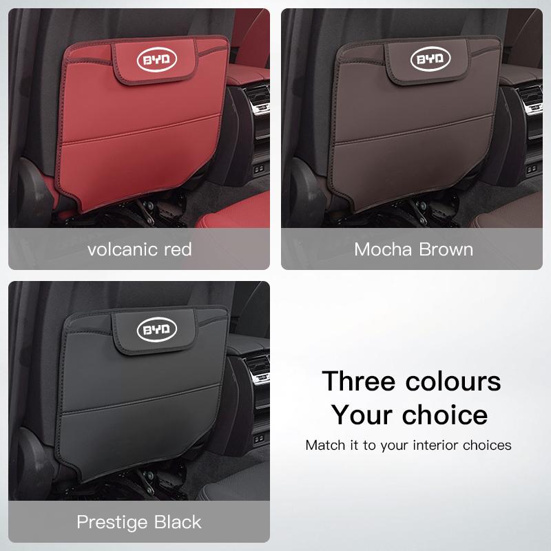 PU Leather Car Seat Backrest Child Anti-Kick Pad For BYD Tang F3 E6 Atto3 Yuan Plus Song Max F0 G3 I3 Ea1 Dmi 2din S7 E3 L3 F6