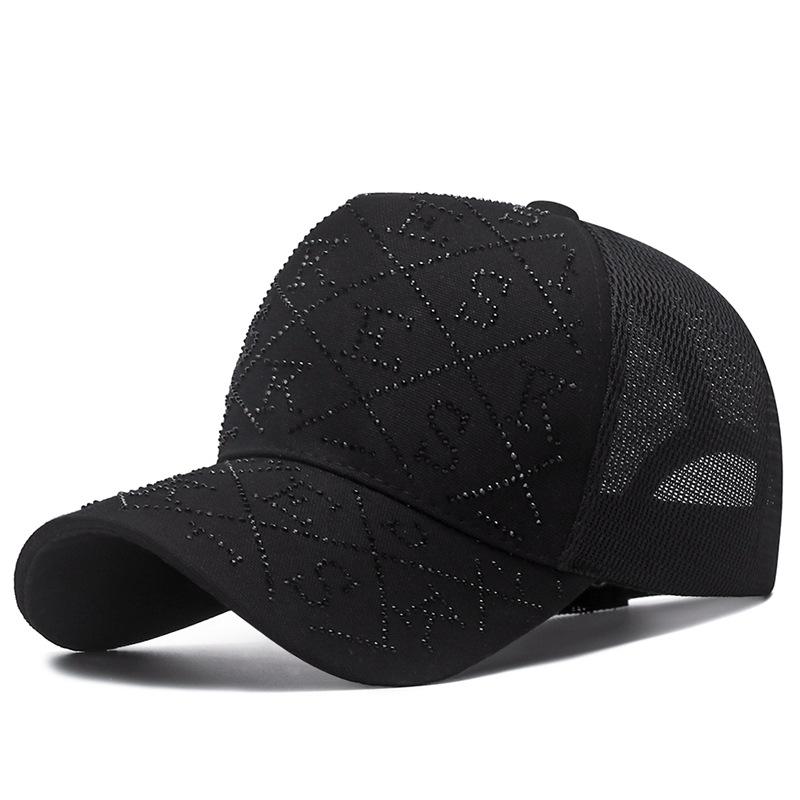 Dámská štrasová kšiltovka Opalovací krém Jaro Léto Síťovaná čepice Klobouky kšiltovky Rybářská čepice Peak Cap