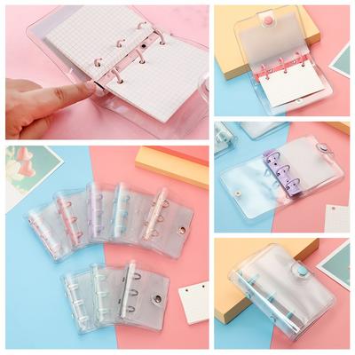 Portable 3-hole Diary Book File Folder Rings Binder Loose-leaf Refill Notebook Cover Inner Pages