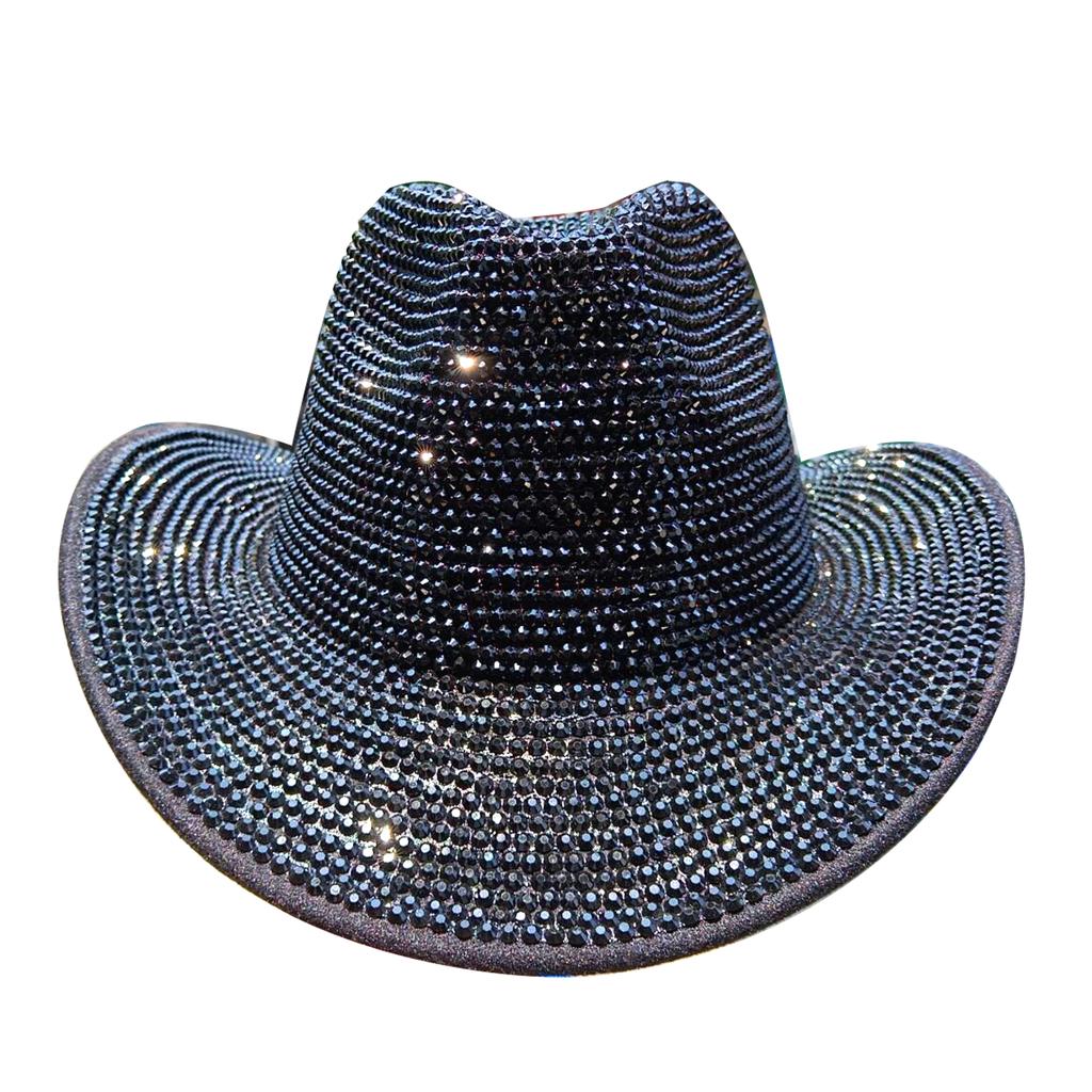 New Rhinestone Cowboy Hat Fedora Hat for Men and Women Jazz Hat Party Stage Performance Hat sombrero vaquero