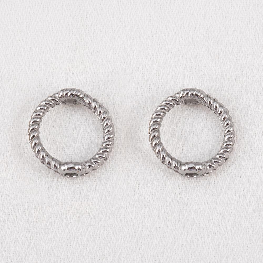 5pcs Stainless Steel Lace Beads Set Bead Ring Double Hole DIY Handmade String Bead Hollow Loose Spacer Beads Jewelry Accessories