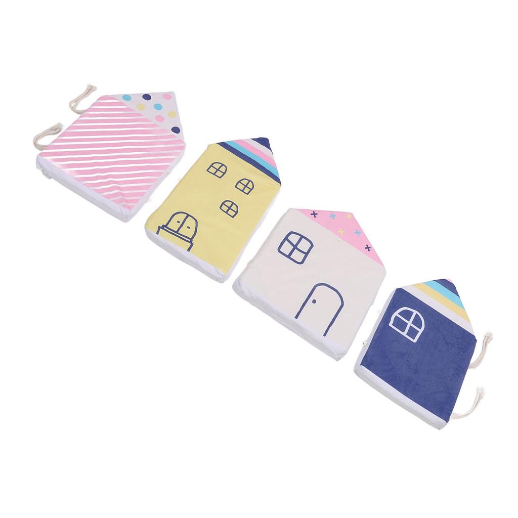4pcs House Shape Baby Bed Bumper Cartoon Anti Collision Bed Surrounder Detachable Washable Baby Bed