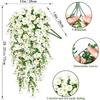 75cm White Crochet Artificial Flower Morning Glory Wall Hanging Faux Violet Plants Hanging Flower Vine Home Garden Wedding Decor
