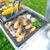 Striped Groove Grilling Tray with Handle Grilled Fish Platter Outdoor BBQ Grill Pan  Camping