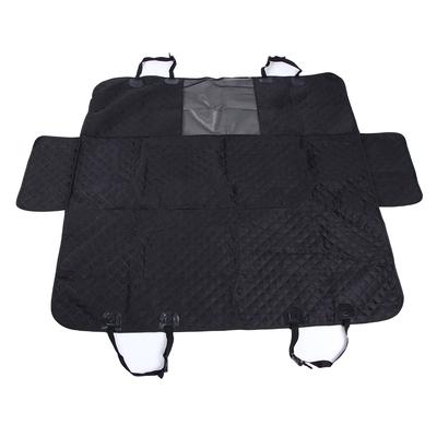 Fekete Varrás Hímzés Elválasztó Háló Autó Hátsó Vízálló Kisállat Párna Kutya Szőnyeg PárnaFekete 137x147CM