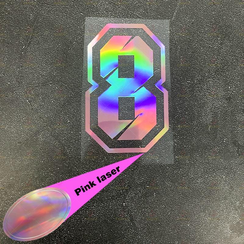 1PC Laser Pink Motorcycle Number Stickers 0-9 Waterproof for Motorbike Helmet Fuel Tank Fender DIY Bicycle Scooter Vinyl Decals