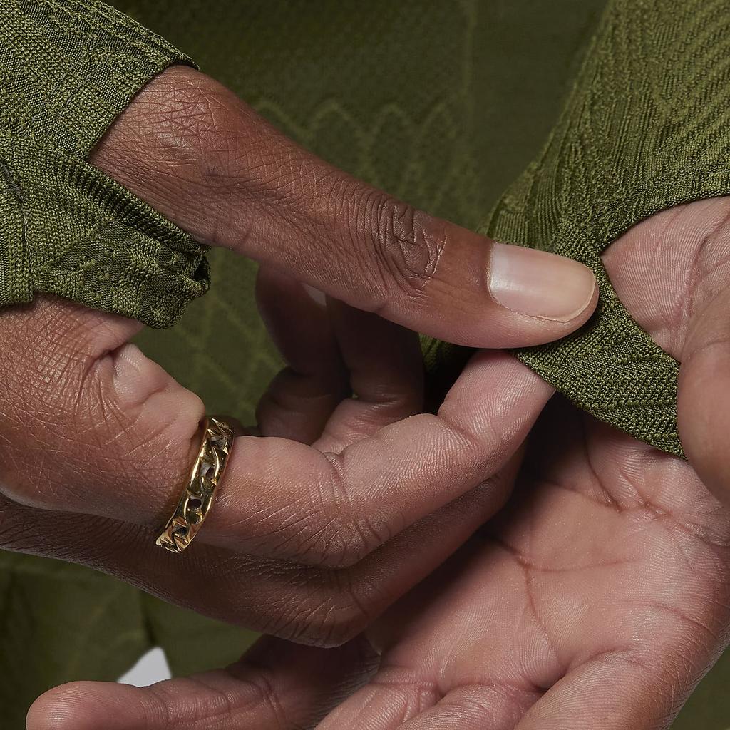 Jordan Mock Neck Pullover Letter Print Long Sleeve Soccer Shirt Men Tops Green FD7070-327