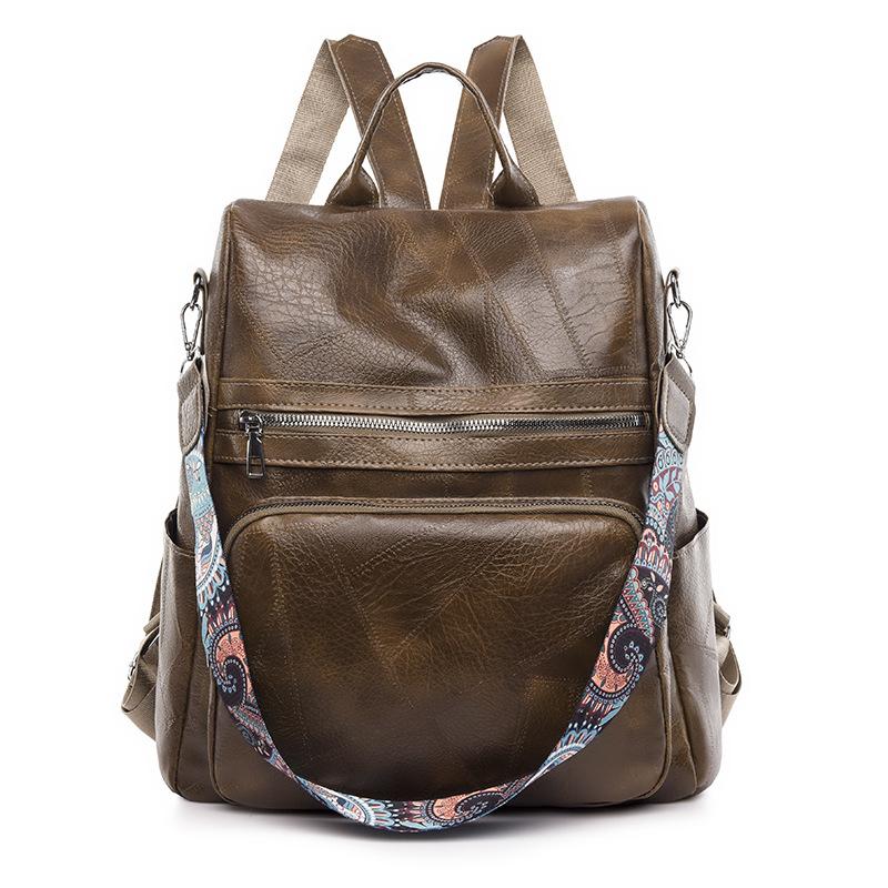 

Женский повседневный рюкзак из искусственной кожи, винтажный дорожный рюкзак кофейный