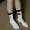 2Pairs Dot Sweet Tube Socks Kawaii Socks Women Casual Bowknot Ruffle Socks  Streetwear
