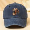 Adorable Dachshund Print Baseball Cap  Washed Vintage Style Adjustable Fit Soft  Comfortable Perfect for Casual Wear Outdo