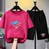 Fashion Men's T-shirt Shorts Set Funny Skull Printed Men's Short Sleeve Tops Shorts 2pcs Summer Men Women's Outdoor Casual T-shirt Sets