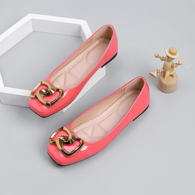 Modern Living Platte schoenen Dames 2026 Herfst Nieuw Lichte mond Effen kleur Zachte zool Vierkante neus Lage hak Modieus Veelzijdig Casual Damespumps 39