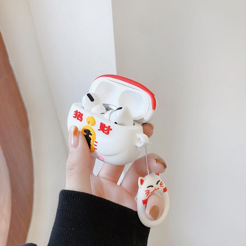 Funda Suave de Silicona para Auriculares Gato de la Suerte Bendición Para AirPods 4 Airpods 1 2 3 Pro Funda Cubierta Linda Para Airpods Pro2 Pro3