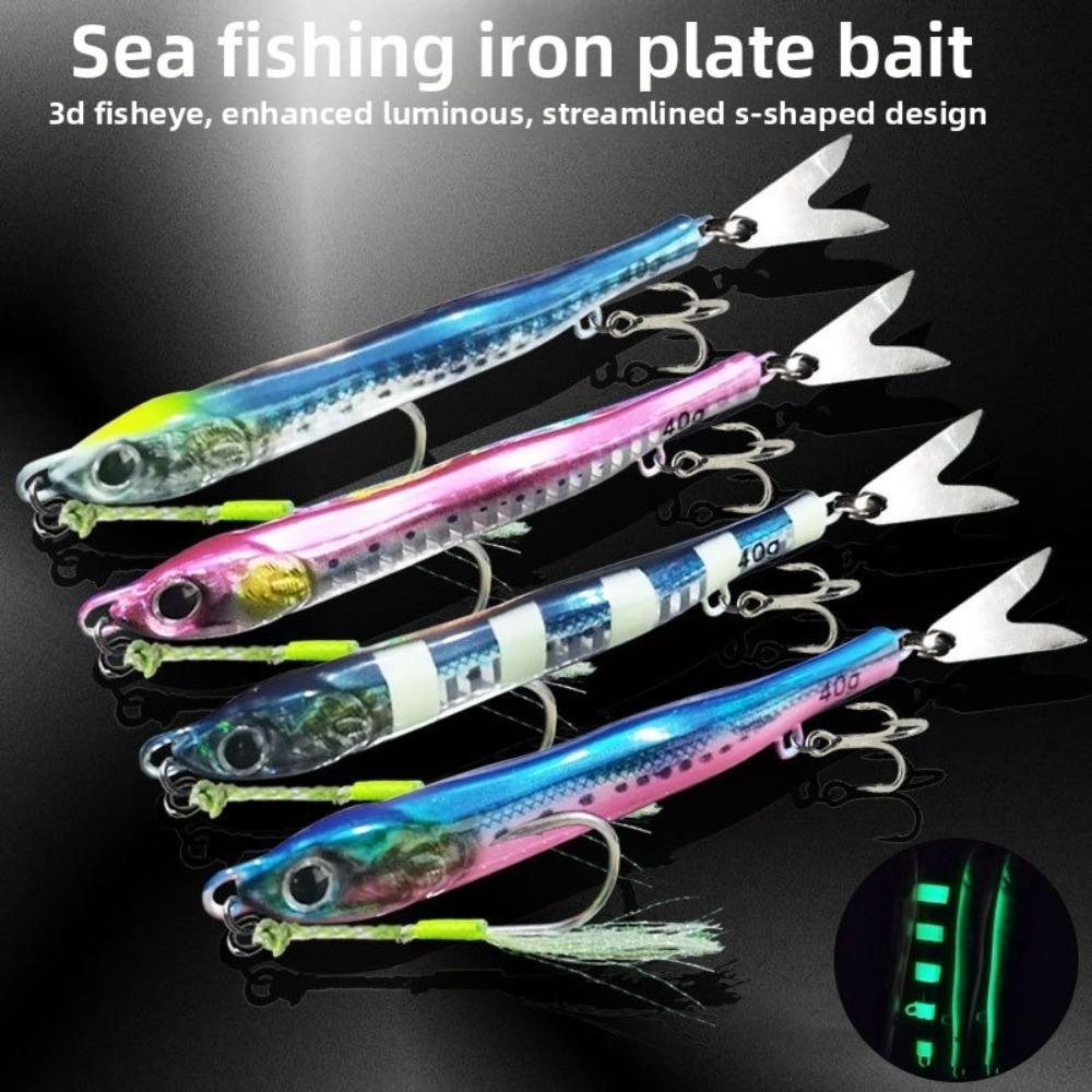 Treble Hook Glow Jig Speed Falling Hard Bait Fast Sinking Jigging Bait  Pesca Fishing