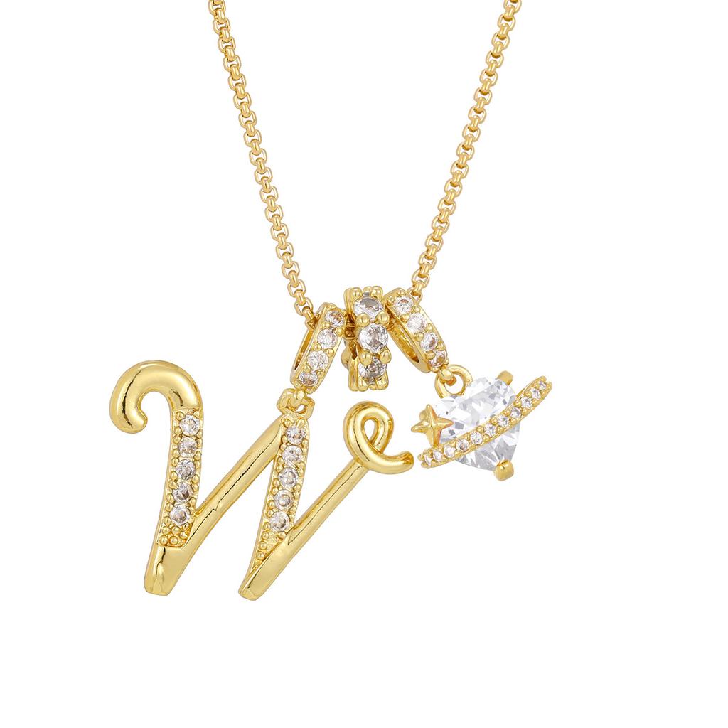 Cross-border necklace dopamine 26 English letter necklace girl light luxury niche high-end Amazon pendant jewelry