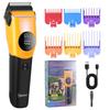 Tunsori cu lumină LED Zgomot redus 3 viteze Trimmer de îngrijire pentru animale de companie Lamă din oțel inoxidabil 6 piepteni ghidaj USB pentru animale de companie mari