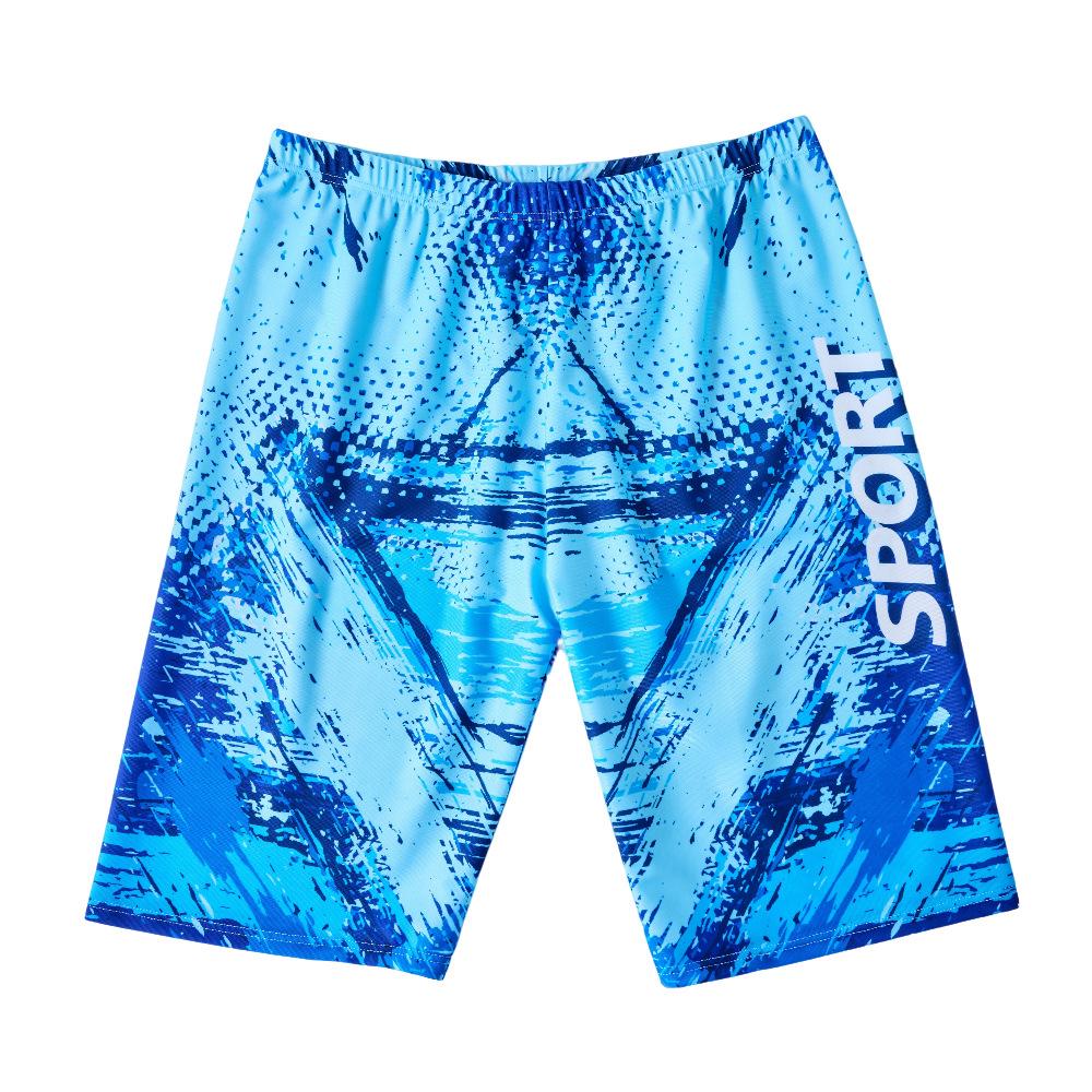 Men's Mid-Length Swimming Trunks, Professional Beach Long Boxer, Boys' Large Size Hot Spring Swimwear