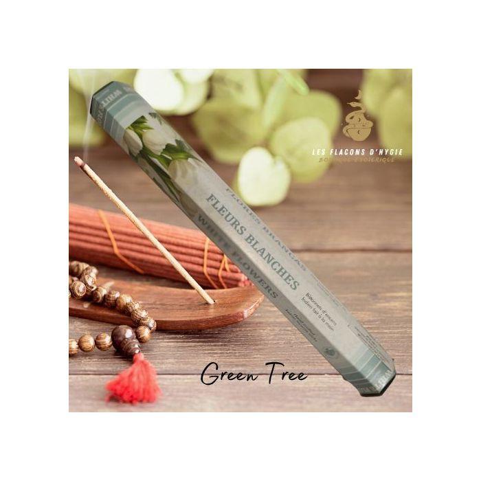 Bougeoir - Photophore - Bougie - Senteur &gt; Encens - Encens Green Tree Fleurs Blanches - - Green Tree