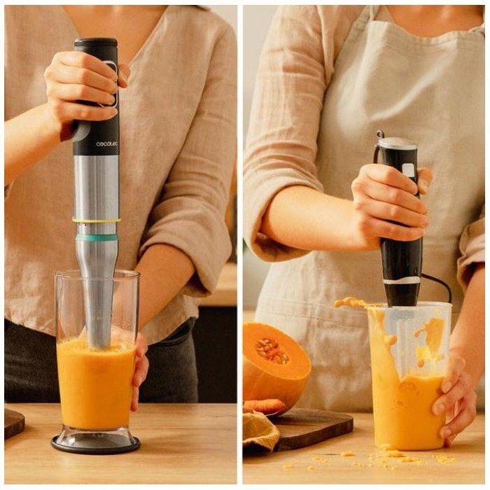 Mixeur plongeant - cecotec - katana 12 jar d - 1200 w - lame avec 4 feuilles - verre 800 ml - noir