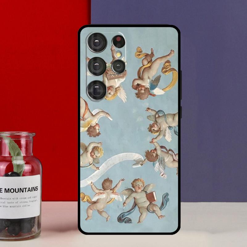 Renaissance-Engel im Himmel Hülle Case Für Samsung Galaxy S25 Ultra S9 S10 S20 S21 S22 Plus S23 Ultra S24 FE Handyhülle
