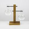 Glass Desktop Planter Bulb Vase Wooden Stand Hydroponic Plant Container Decor Living Room Office Plant Propagation Station