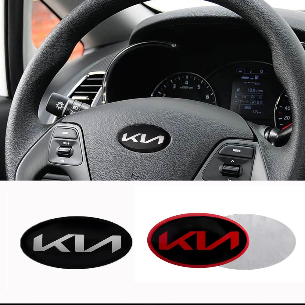 Car interior Logo Steering Wheel Center Badge Sticker Accessories For KIA KN Pegas Sorento Soul Cerato Sportage Optima Niro KX5 hbkd60