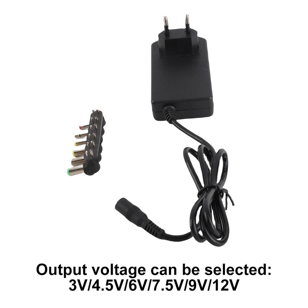 Universal 30W 3V 12V Adjustable Voltage Power Adapter With 6 Connectors