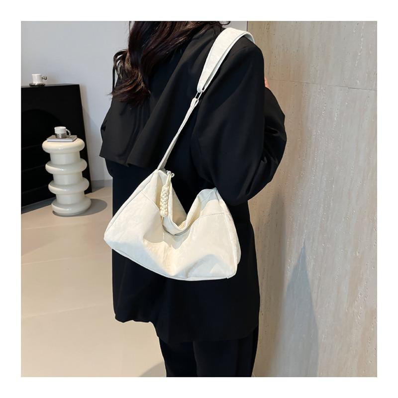 Soft Leather Large Capacity Artistic Shoulder Bag Korean Commuter Underarm Bag Fashion Relaxed Tote Bag Women