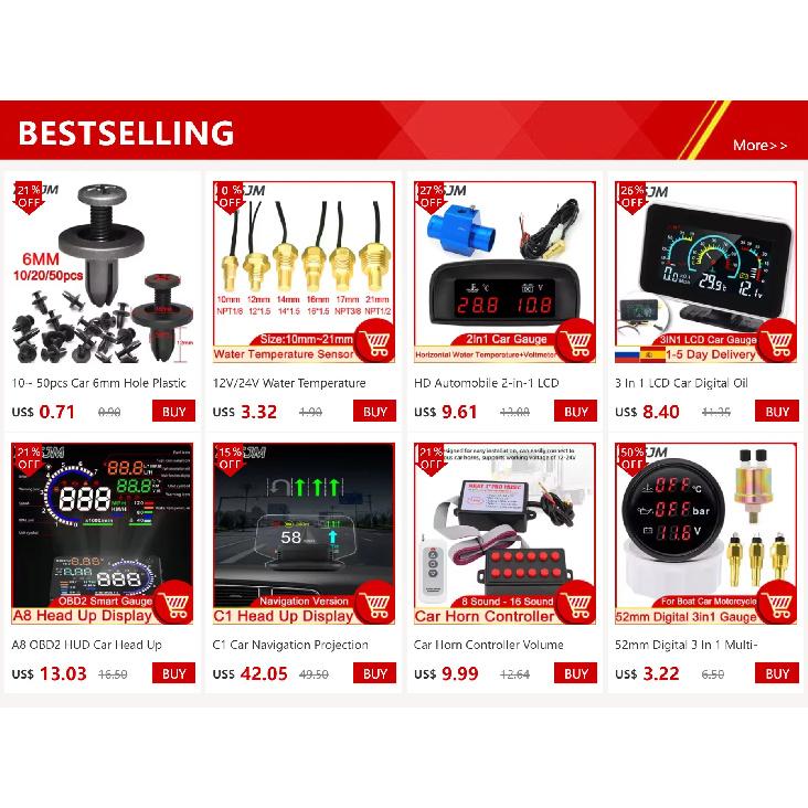 52MM Digital LED EXT Exhaust Gas Temp Gauge + Voltmeter Voltage Air Fuel Auto Car Styling EGT Temperature Gauge Car Meter