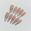 Pure Hand-wearing Nails with Gentle Temperament, Sequins, French Long Nails with Removable Nail Art Products