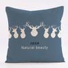 Christmas Blue Moose Throw Pillow Cover With Short Plush Print For Living Room Sofa Decoration Cushion Cover Pillow Covers
