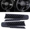 Car Steering Wheel Trim Cover Decoration Sticker Bottom Fit for Mazda 3/Axela 2020Carbon Fiber Style Glossy Black