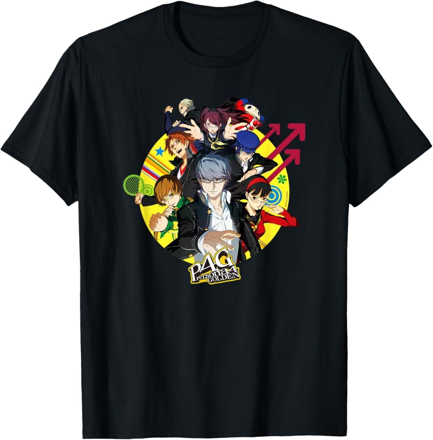 Persona 4 Golden All Characters Keyart ATLUS Unisex T-Shirt S разноцветный