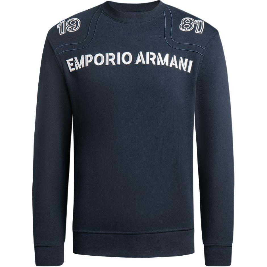 

Emporio Armani Round Neck Logo Embroidered Long Sleeve Sweatshirt Men sweatshirt Navy-Blue 6R1ME3-1JWPZ-0920 XS