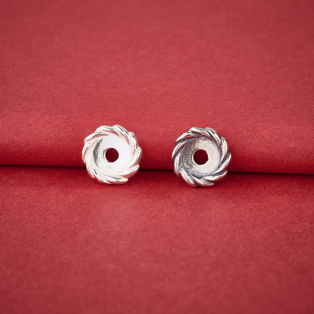 S925 Sterling Silver Spiral Spacer Bead Charm for DIY Bracelets & Necklaces