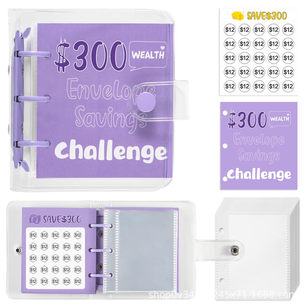 PVC Savings Challenges Book Mini Envelope Savings Challenge Easy To Use Money Saving Binder Kids